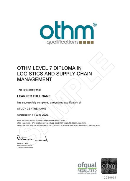 certificate Logistics Chain Management 3